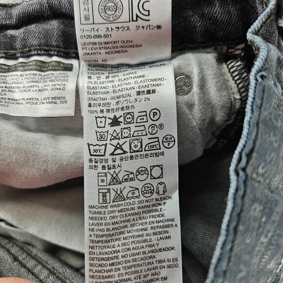 Levis Jeans Mens 29x30 Black 505 Straight Leg Distressed Denim Classic - Picture 7 of 16